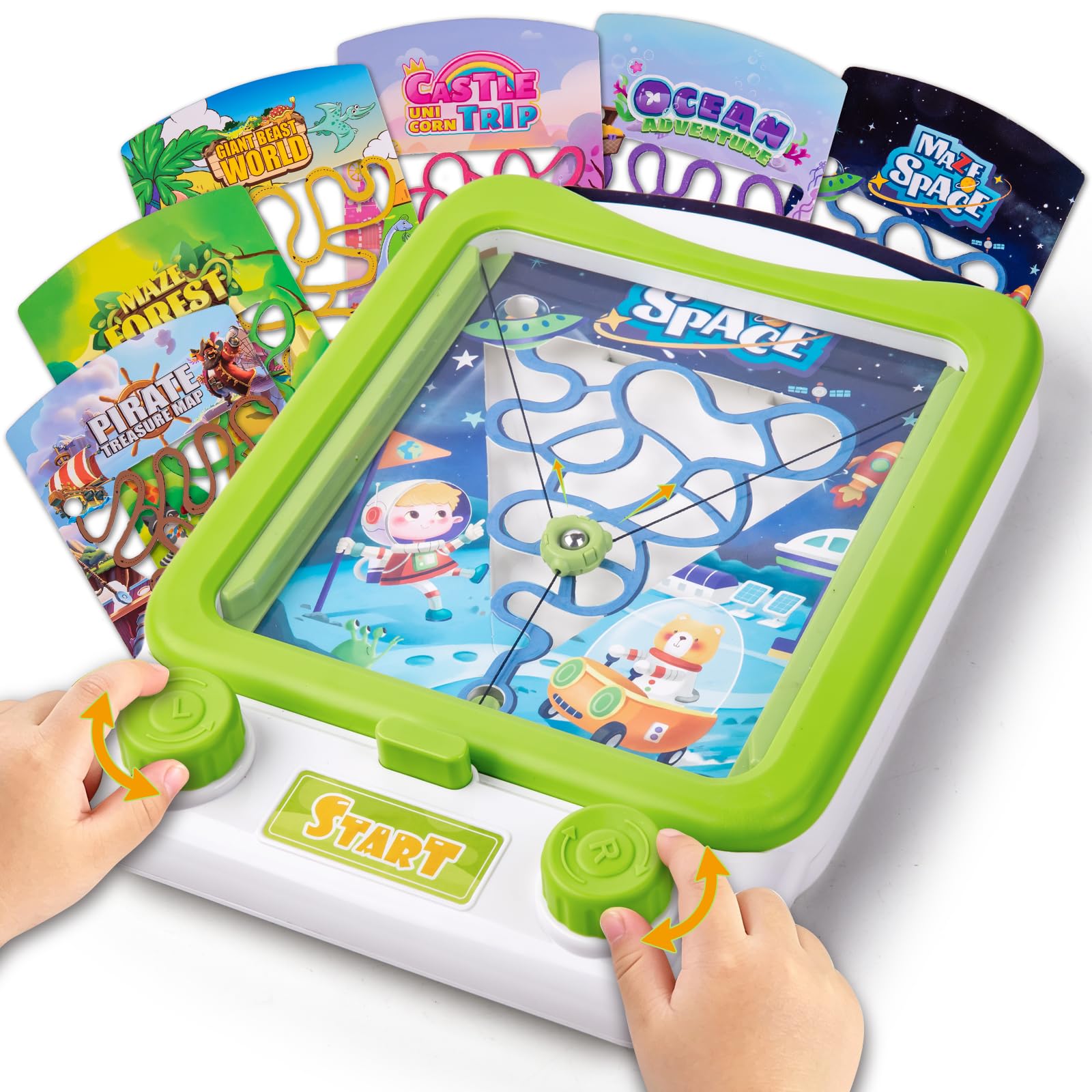 Sundaymot Labyrinth Board Game with 6 Maze Card, Fine Motor Skills Toys, Montessori Educational Learning Toys, Kids Games for Road Trips and Air Travel, Gifts for Boys Girls Aged 5+
