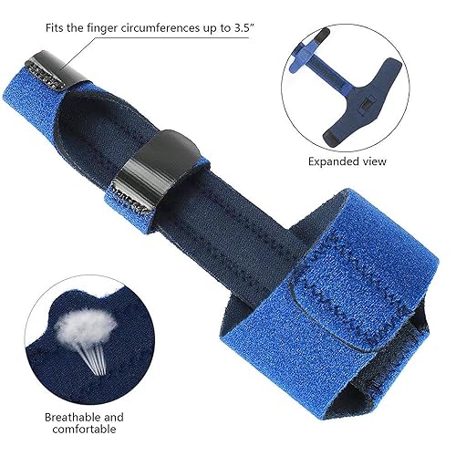 Miniatura 3 de Férula de dedo gatillo soporte de dedo de mazo inmovilización de nudillos de dedo para índice medio anillo dedo tendón alivio del dolor dedo roto