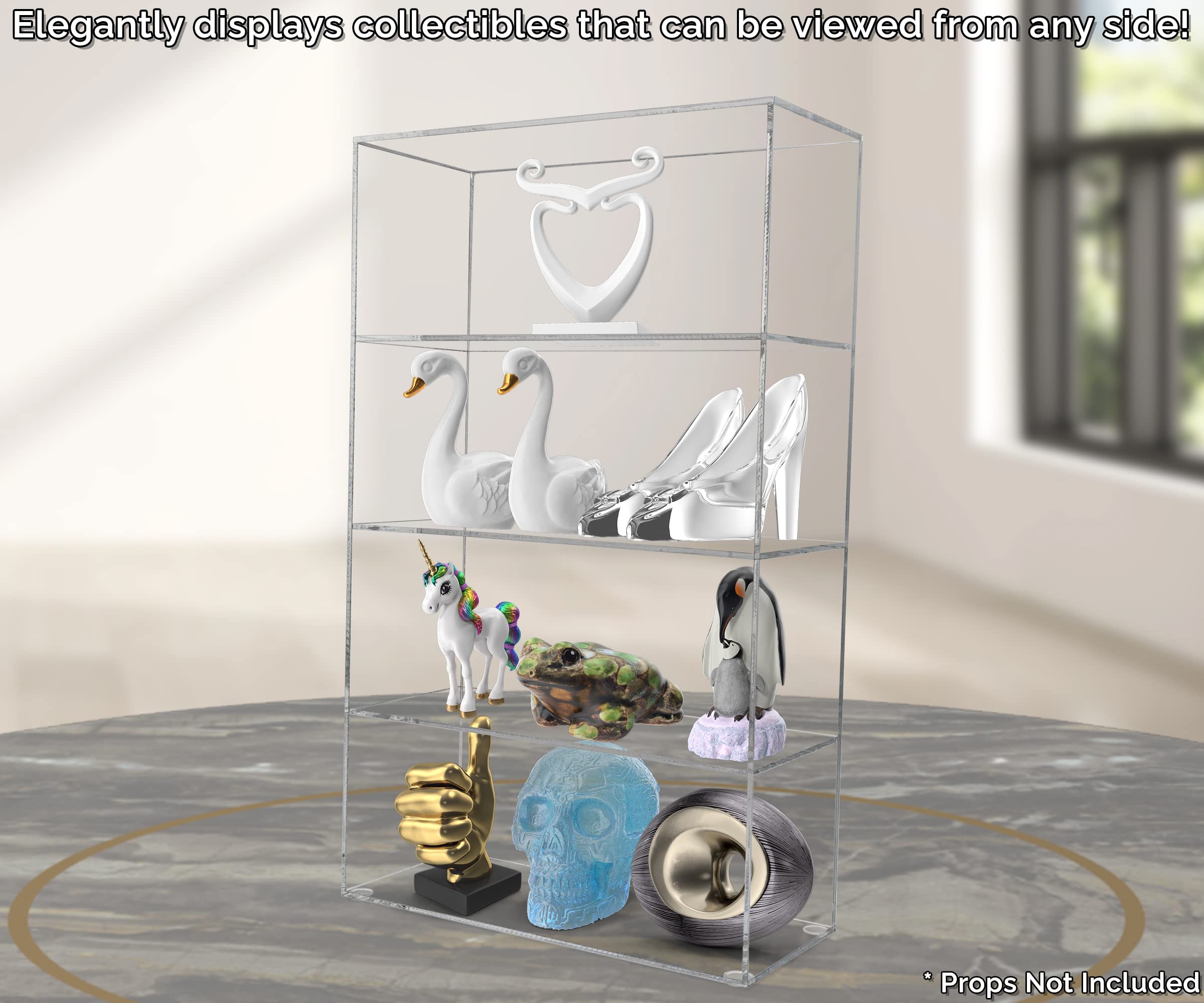 Displays2buy 14" x 4 1/4" x 16"h WITHOUT DOOR Acrylic Lucite Countertop