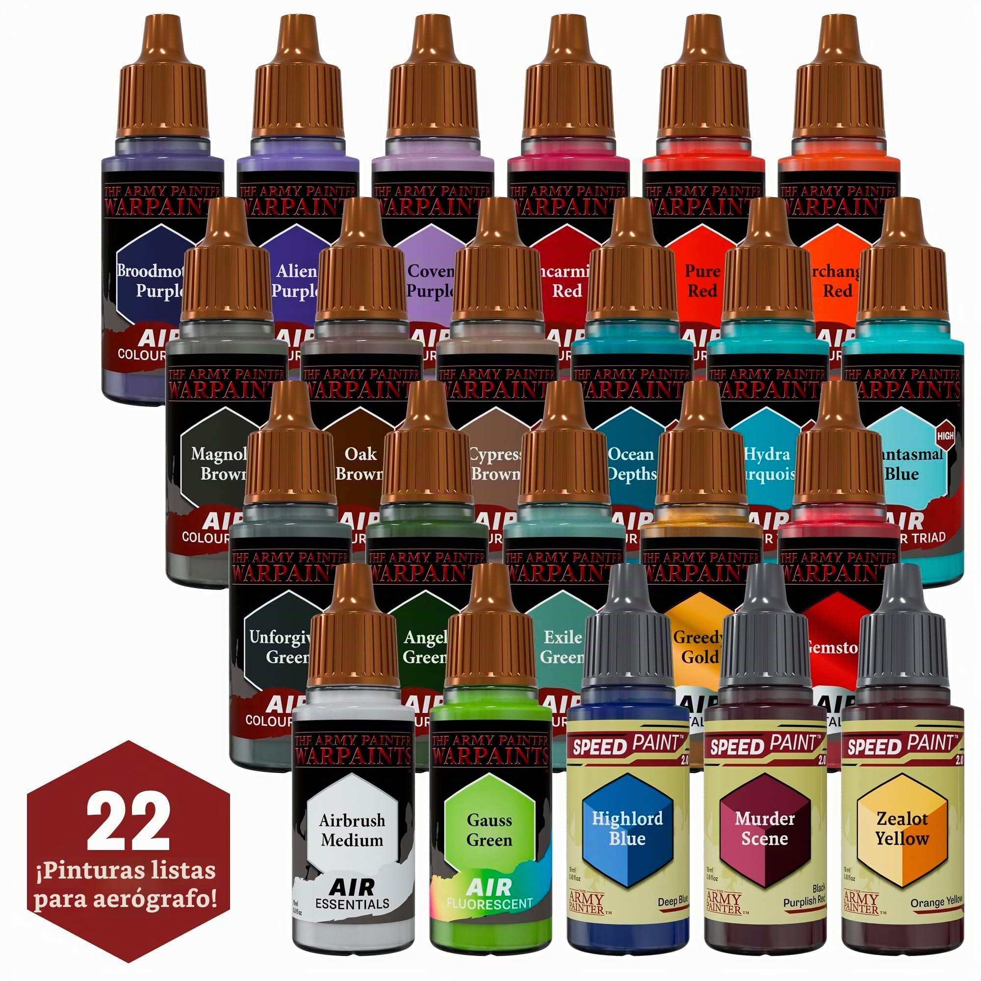 The Army Painter, Warpaints Air Most Wanted Paint Set, 22 x 18 ml