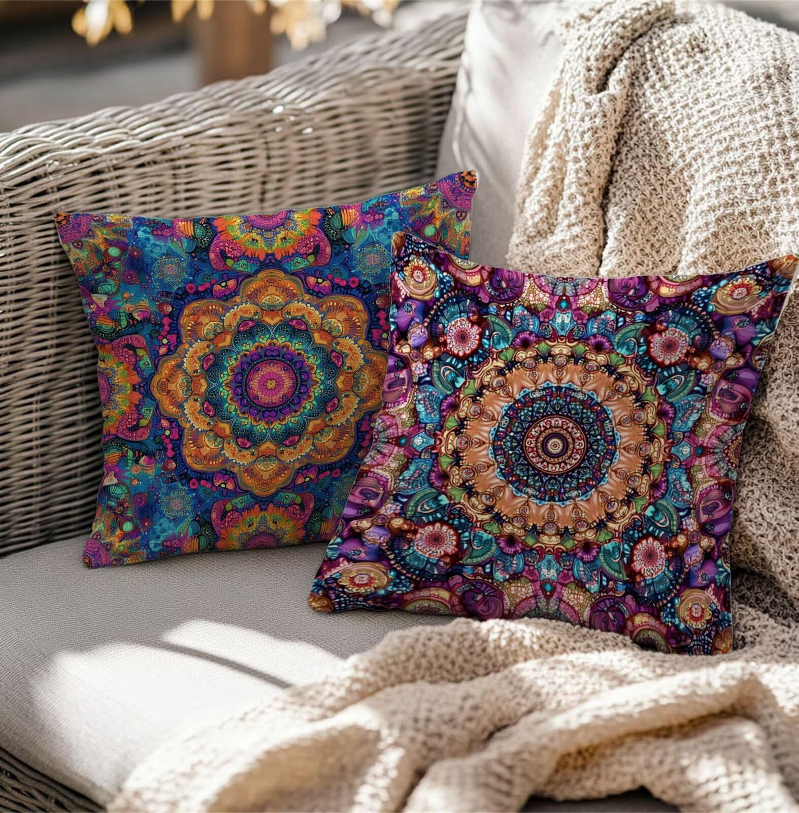 Arancione Bruciato Federe Cuscini Divano 75x75cm Viola Cuscini per Divano, Federe Copri Cuscino Divanos, Set di 2 Moderni Resistente Biancheria Copricuscini per Cucina Sedia Soggiorno Letto TG-18