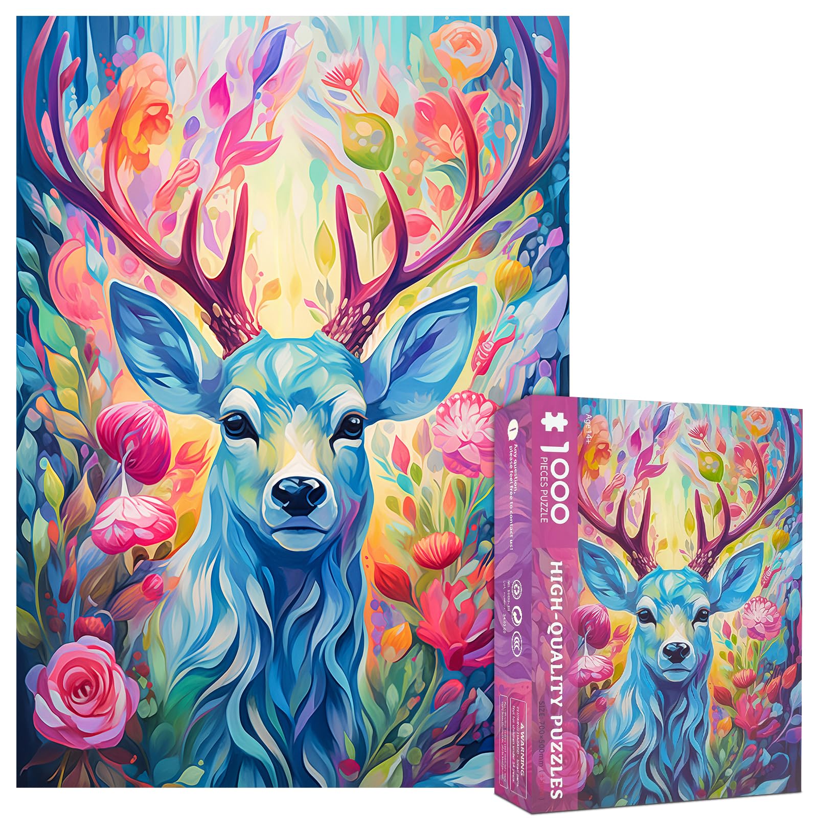 1000 Pieces Jigsaw Puzzles for Adults Animals Deer 1000 Pieces Fantasy Jigsaw Puzzle 1000 Pieces Oil Painting Jigsaw Puzzle 1000 Pieces Educational Game for Teens and Elders โ image 1
