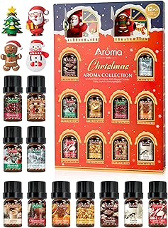 Gift-Boxed Christmas Fragrance Oil Set – Ships via UPS 3 Day Select Delivered Before Dec 25-12 Holiday Scents - Holiday Essential Oil for Diffusers, Scents for Candle & Soap Making – Concentrated