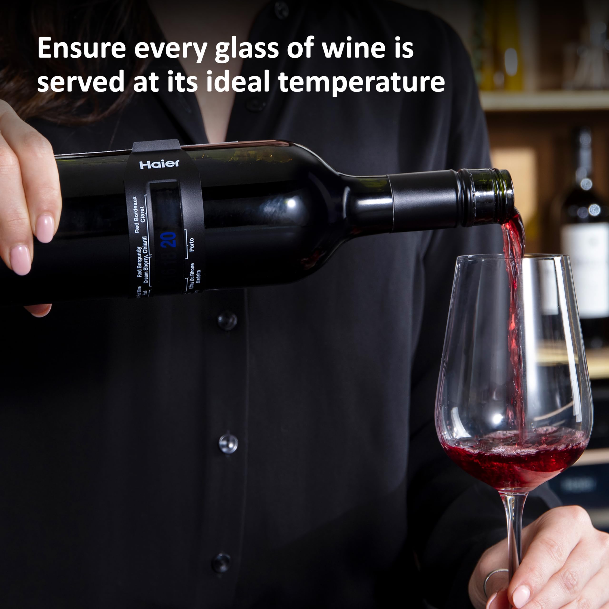 Haier Wein-Geschenkset limitierte Edition – Weinthermometer und elektrischer Vakuumversiegelung – hält Wein bis zu 7 Tage frisch, schnelles Ablesen der Temperatur