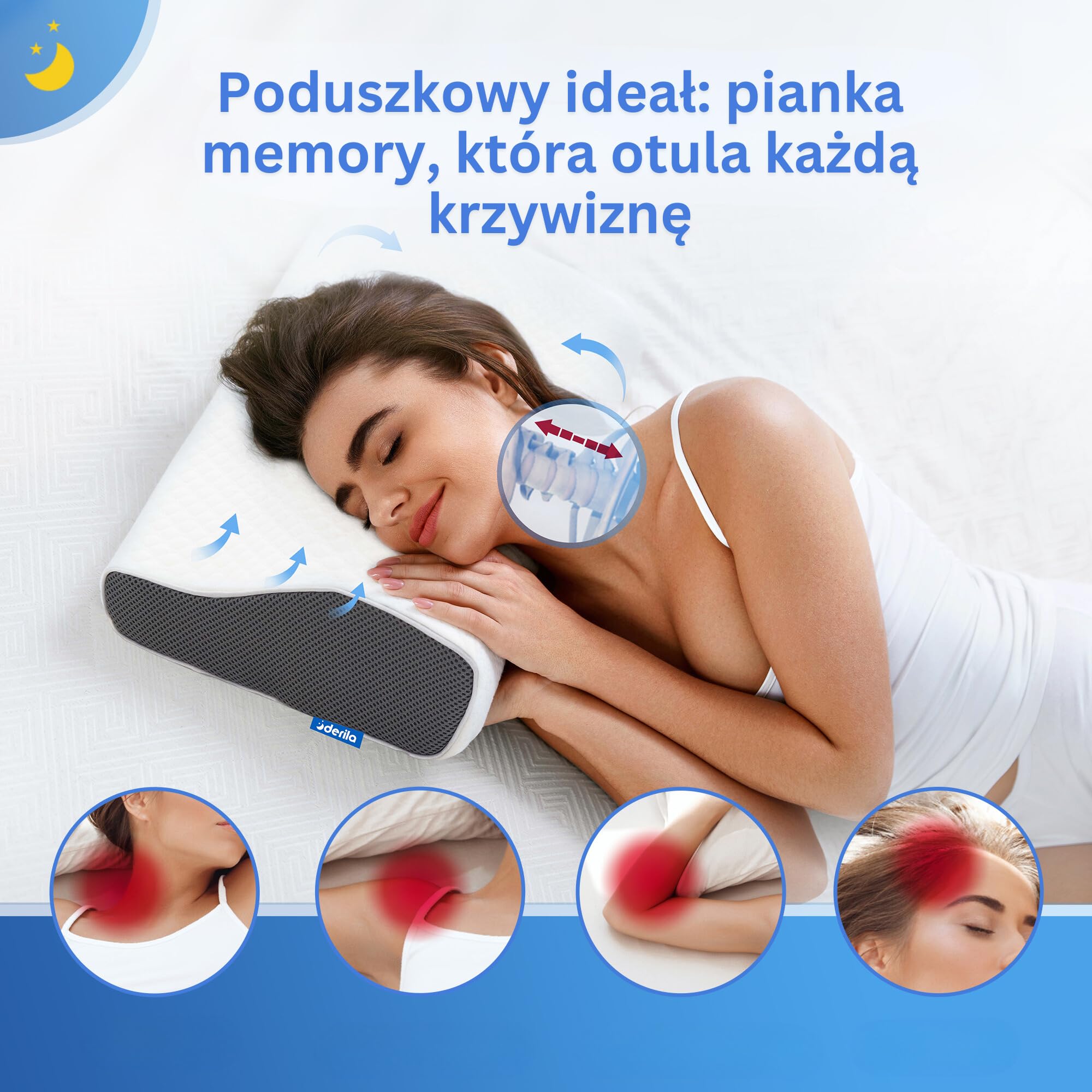 Derila Poduszka Motylkowa z Pianki Pamięciowej Szyjna