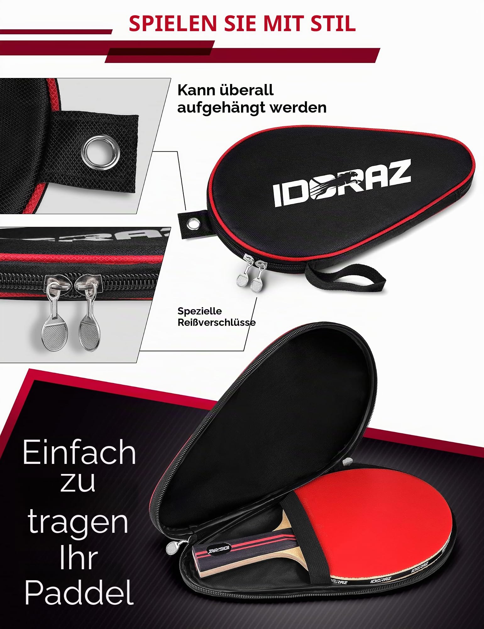 Ping Pong Paddle Professional Racket - Table Tennis Racket with Carrying Case - ITTF Approved Rubber for Tournament Play - Best Table Tennis Paddle