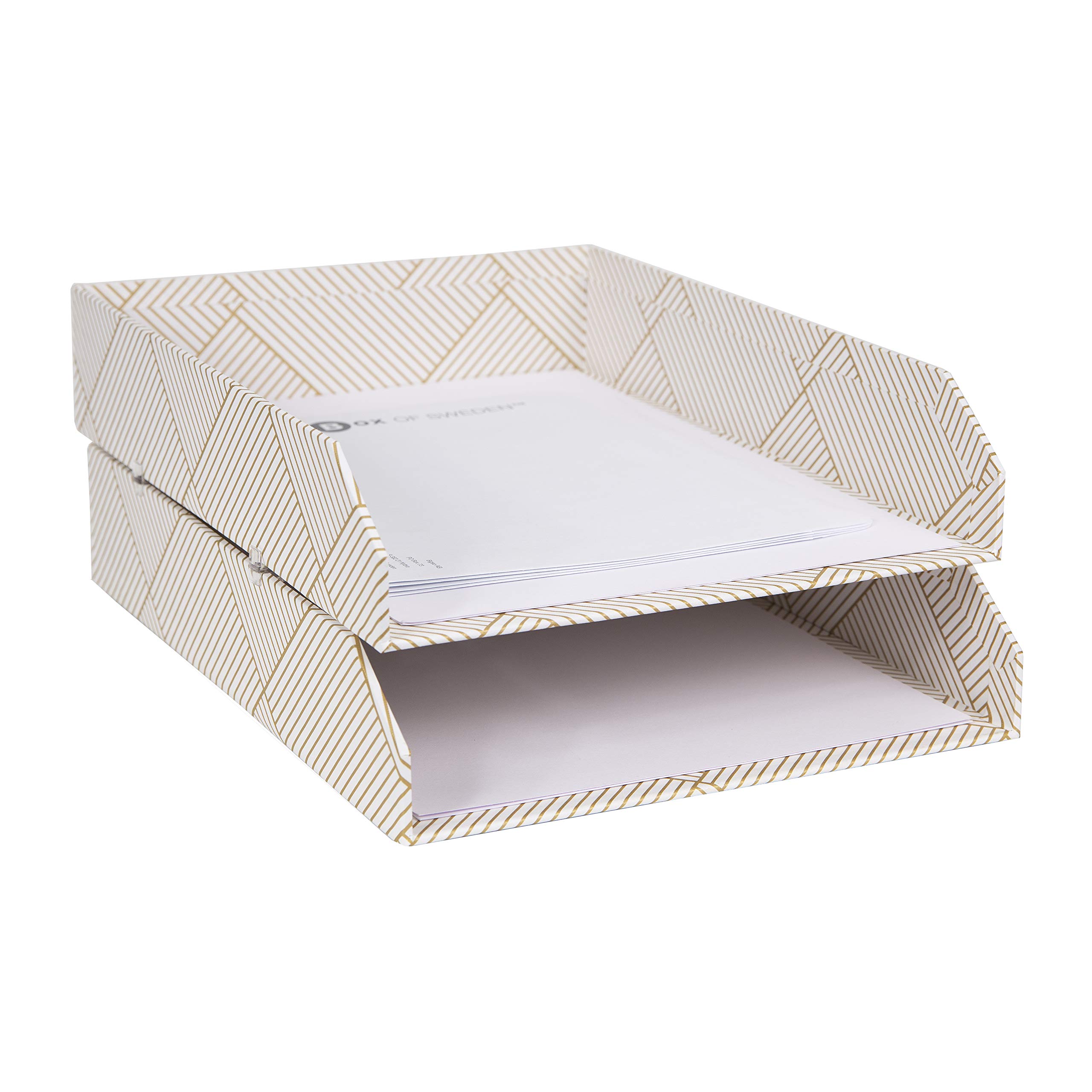 Lot De 2 Corbeilles à Courrier Empilables Bigso Box Of Sweden – Rangement Bureau Noir Moucheté Design Scandinave