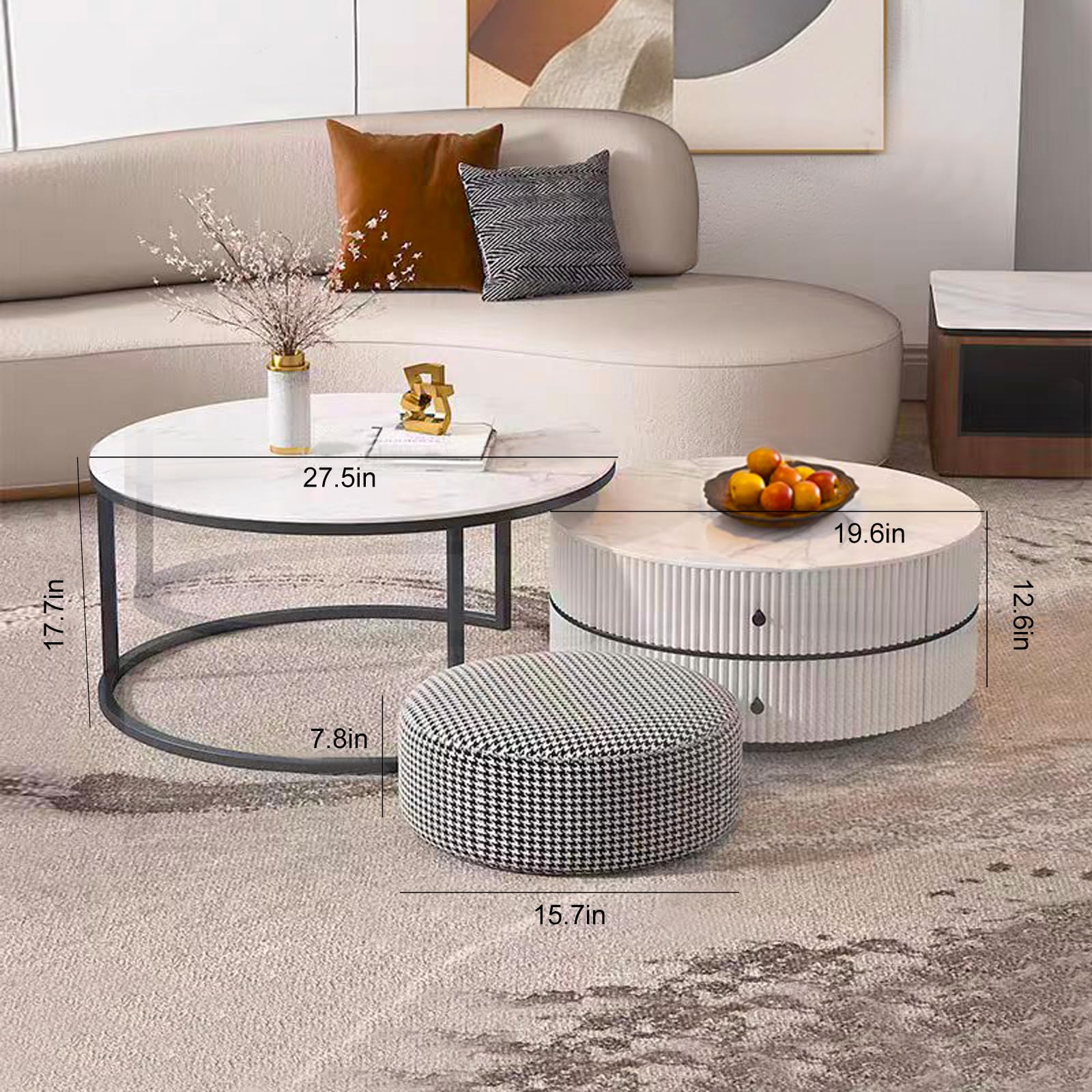 Three Piece Coffee Table Amazon.com: Lamerge 3 Pieces Living Room