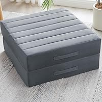 Vista 16 de 2 Piezas Almohadas de Espuma de Alta Densidad para Piso - Almohadas Grandes Mejoradas para Asientos de Adultos - Cojín de Piso para Exteriores