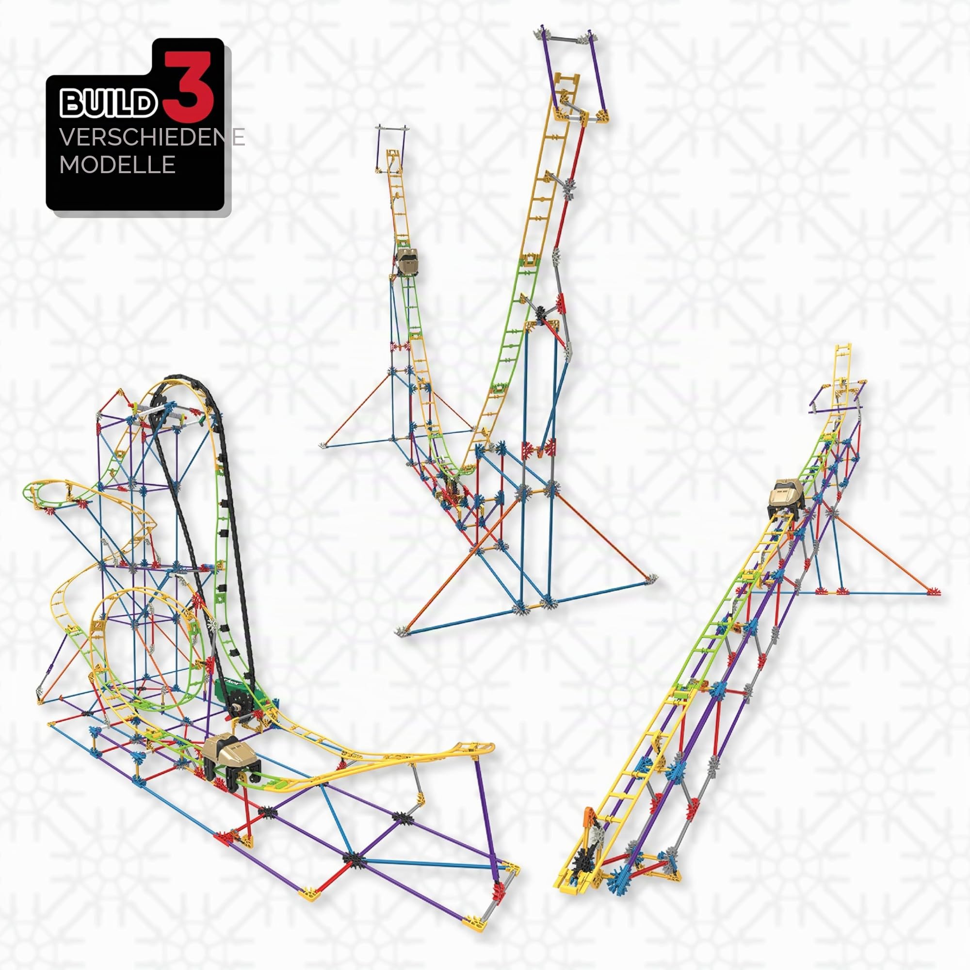 MINT-Forschung Achterbahn-Baukasten, K'NEX Bildung, Basic Fun, 77078, MINT-Lernset mit 546 Teilen, Lernspielzeug für Kinder, Konstruktionsspielzeug für Jungen und Mädchen Ab 8 Jahren