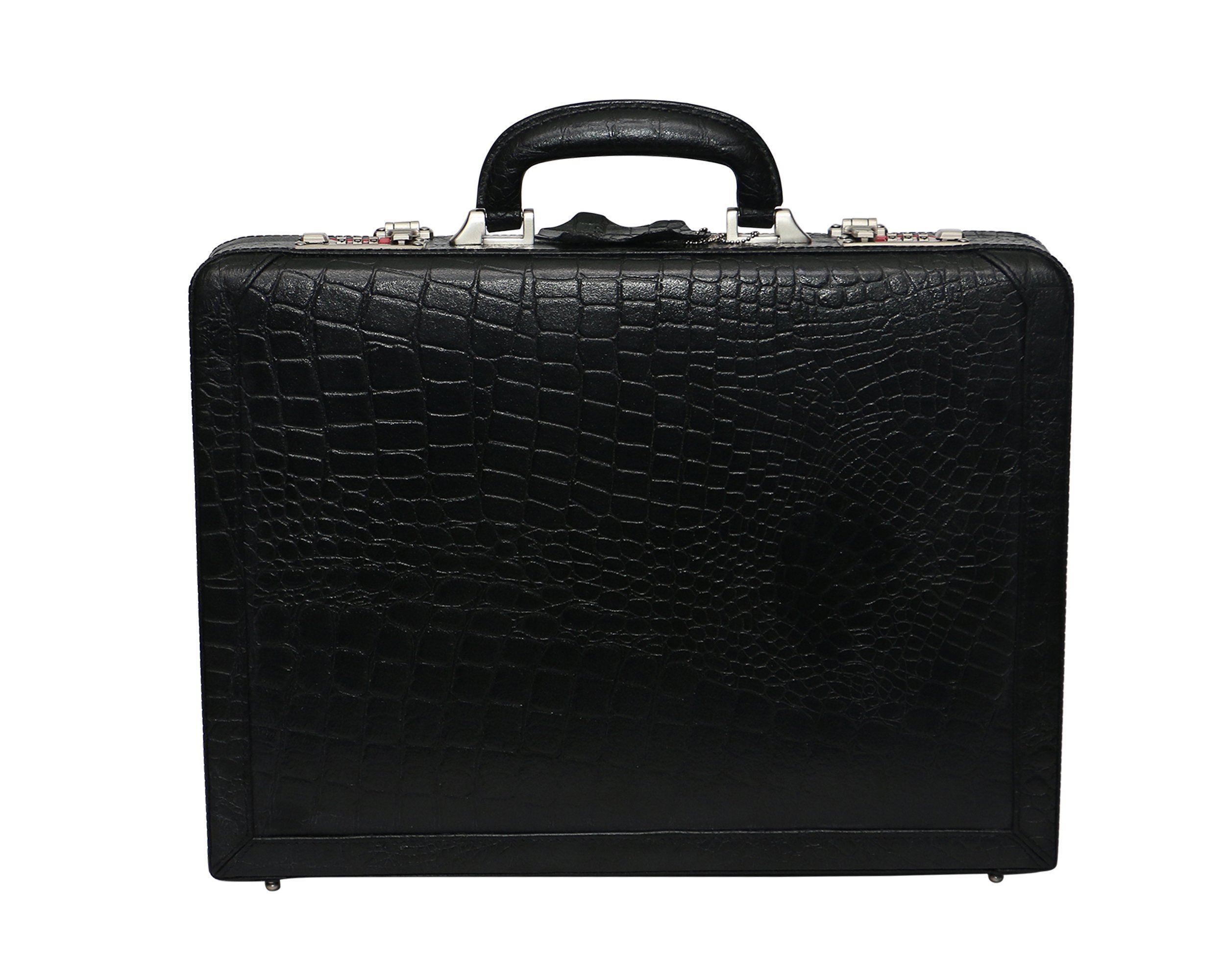 Genuine Leather Black Briefcase Bag for Men | Laptop Compartment for 15.6 Inch | Expandable with High-Security Combo Lock | Professional Office Business Bag-image-22