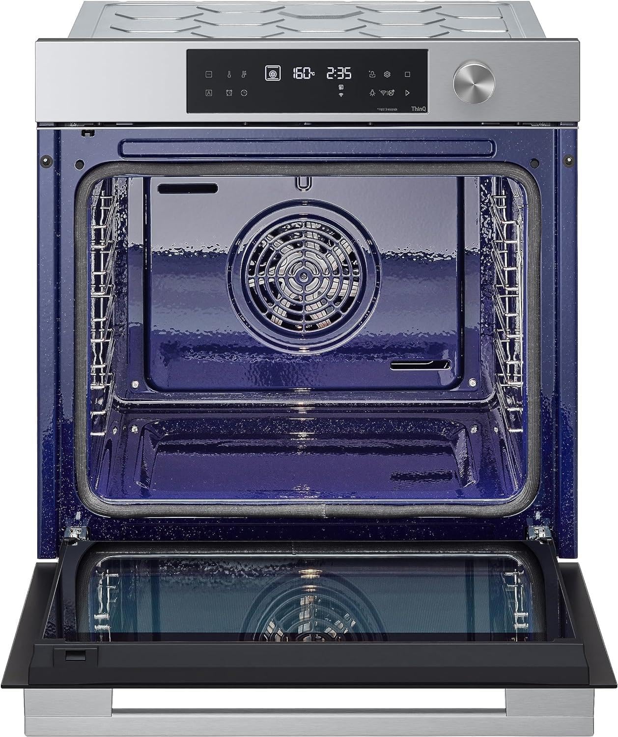 LG InstaView WSED7612S Forno da Incasso Multifunzione, Classe A+, 76L, 300°C Air Fry, Sous Vide, Modalità Pizza, Sistema ProBake Convection, EasyClean, Pirolisi, WiFi, Isolamento 4 Vetri, Nero