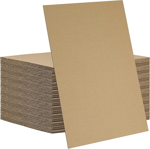 PINGEUI 50 PCS 11 x 14 Inches Brown Kraft Corrugated Cardboard Sheets, 1/8" Thick, Packaging, Crafts