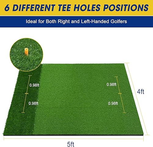 Miniatura 2 de Golf Hitting Mat,4X5feet Golf Traning Mat,Premium Artificial Turf with 10mm Non-Slip Rubber FoamGolf Practice Hitting Mat for IndoorOutdoor