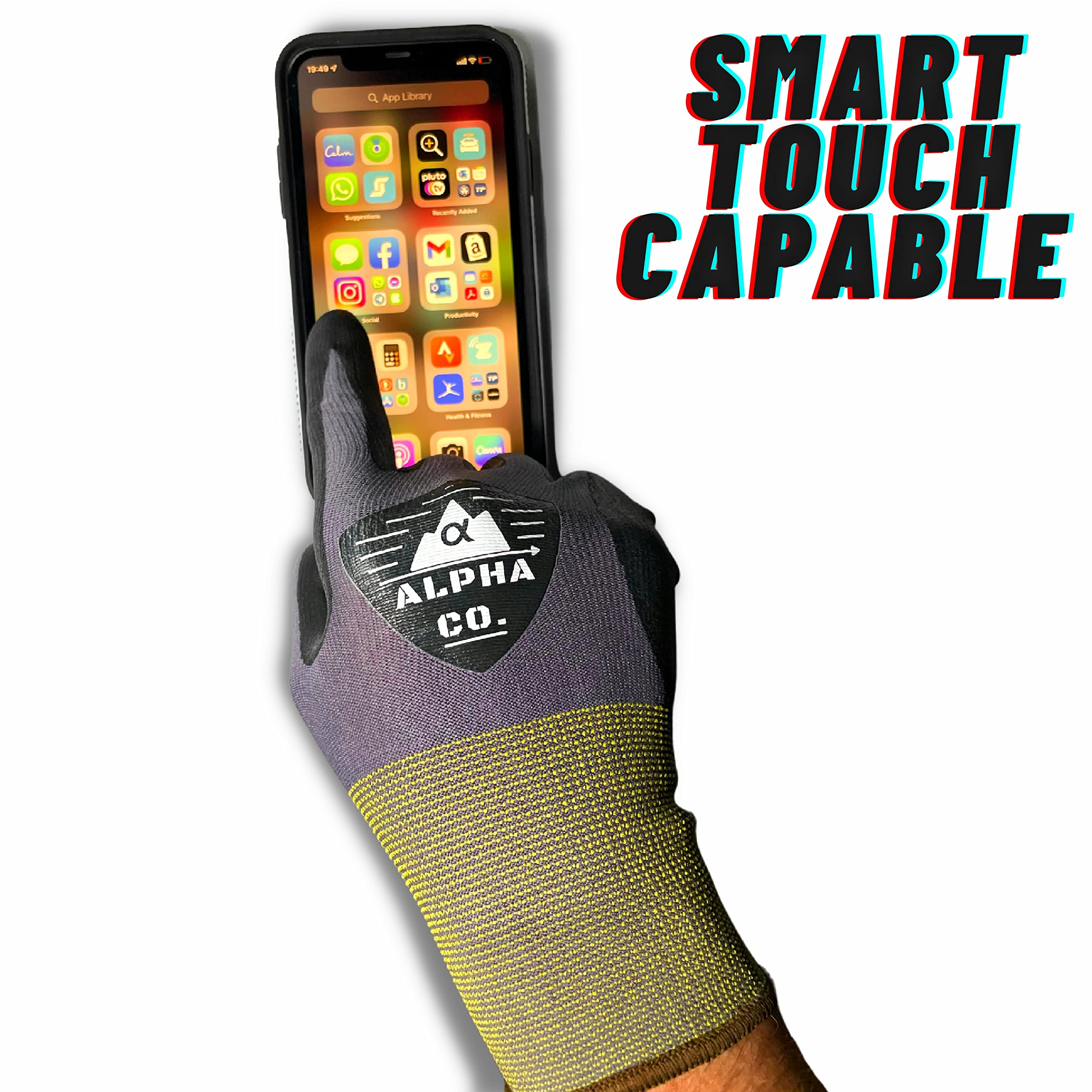 Alpha Co Nitrile Palm Microfoam Spandex Gloves Touchscreen Capable Latex-Free — view 2