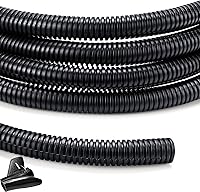 YCLYC 1/2 Inch 10ft Split Wire Loom Tubing - Pet-Proof Flexible Cord Protector Conduit for Automotive, Home Wiring, Black