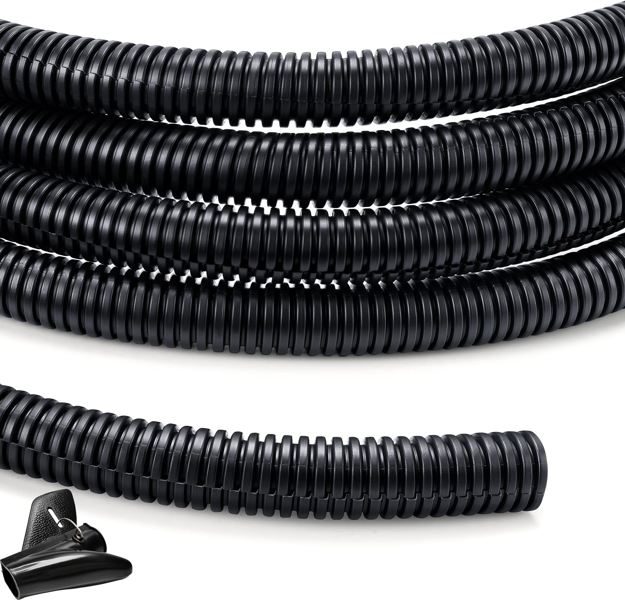 Wire Loom 1/2 inch 10ft, YCLYC Split Loom, Cord Protectors from Pets, Wire Protector Tubing, Flexible Wire Conduit, Electrical Cord Cover for Automotive, Black