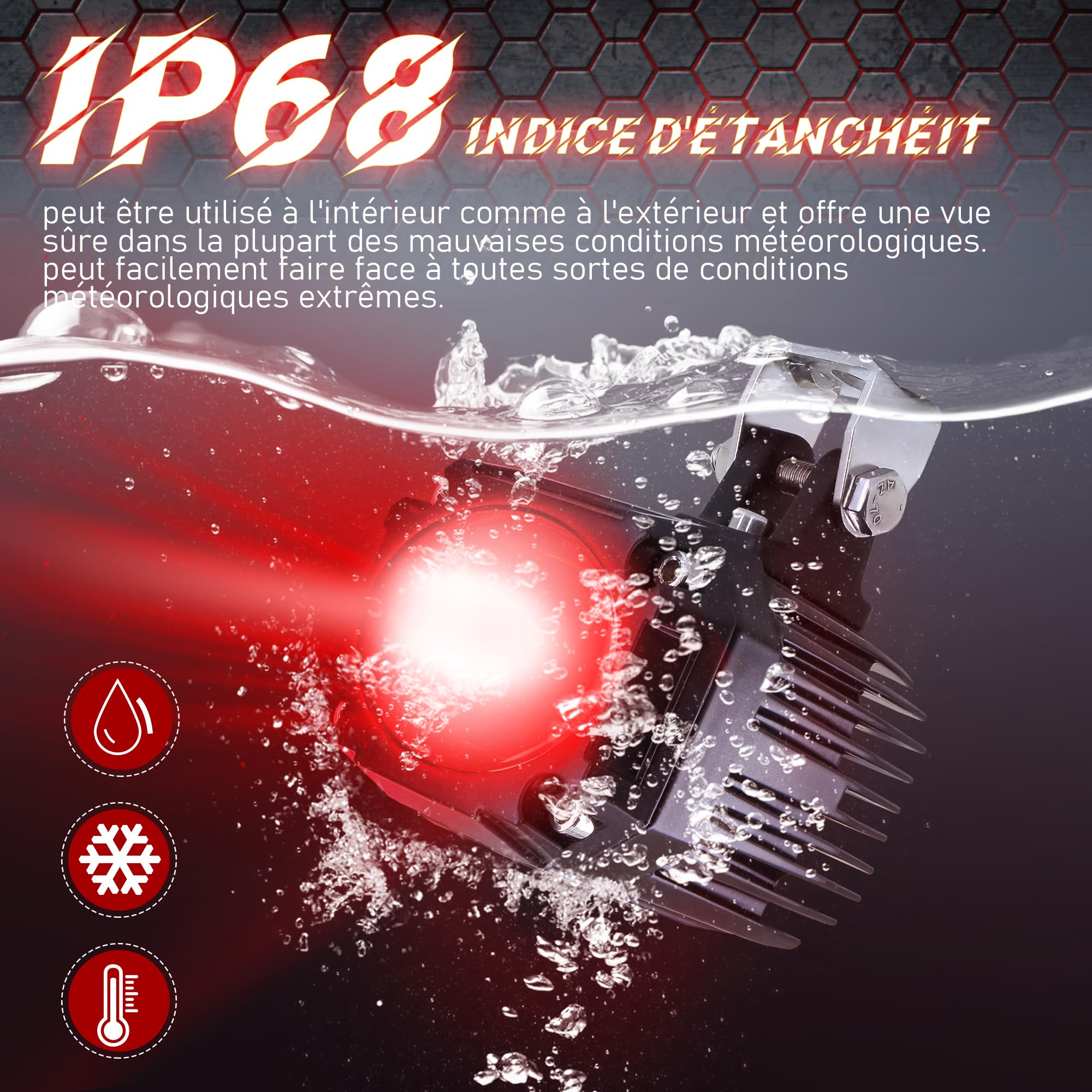 2 Packs de lumières LED pour chariot élévateur LED rouge ligne droite chariot élévateur lumière de sécurité 10W DC 10-80V entrepôt zone dangereuse lampes d'avertissement