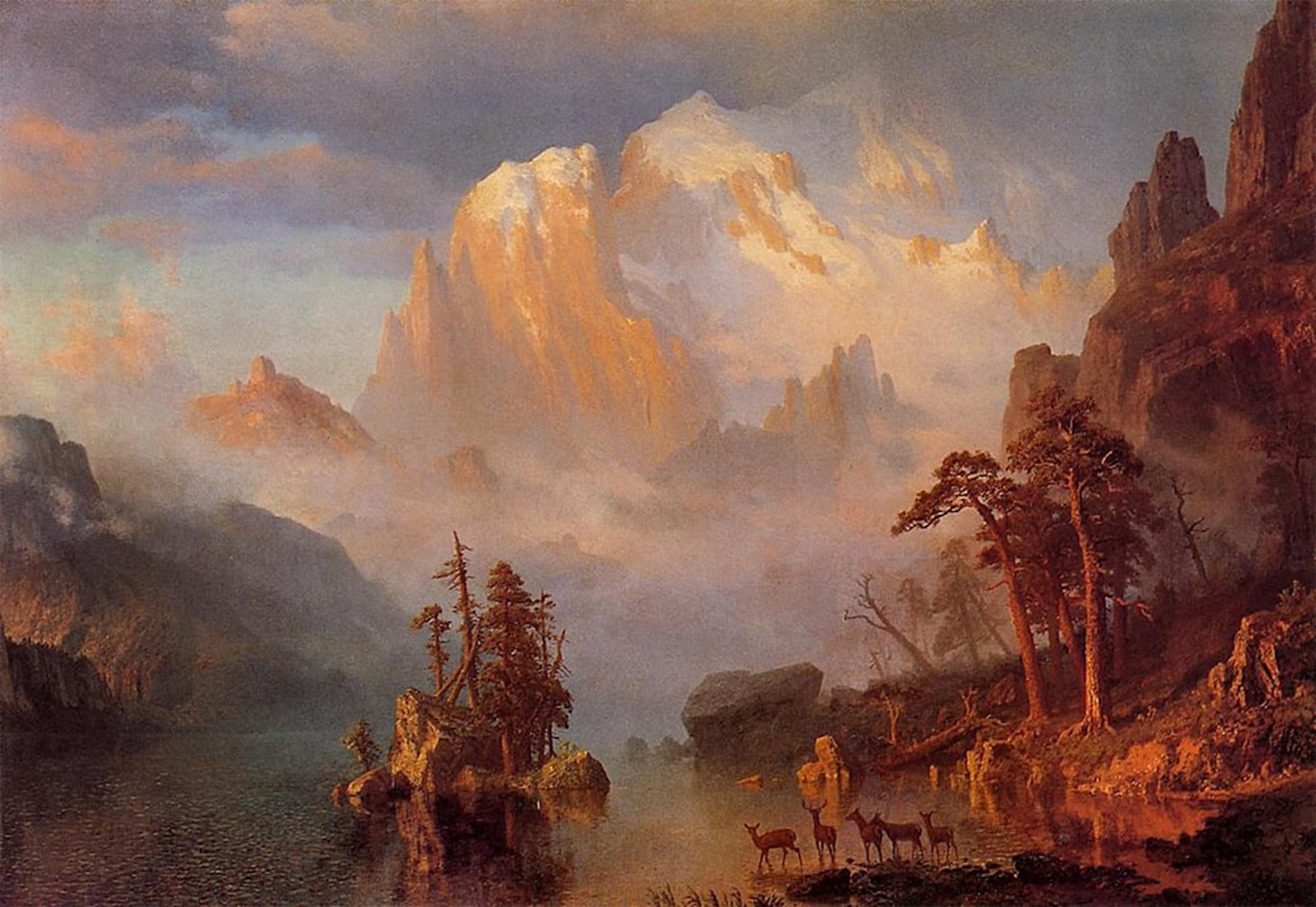 POSTERIIk Famous Print Pop Art Wall Art Graffiti Mountains by Albert Bierstadt Art Prints for Home Decor 60x90cm