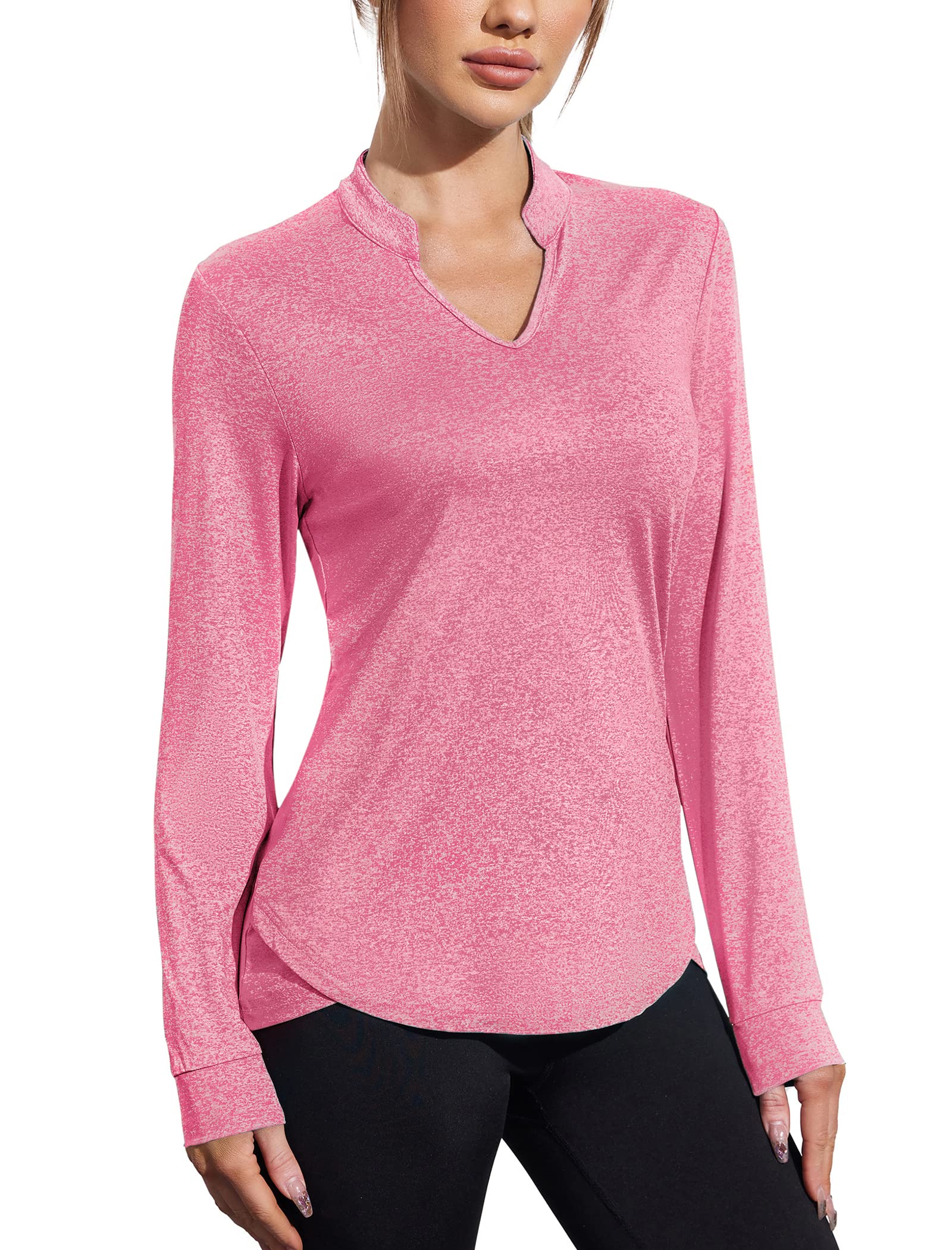 COOrun Workout Shirts for Women Long Sleeve Yoga Tops Casual Hiking Tee Shirt Athletic Breathable Top Quick Dry