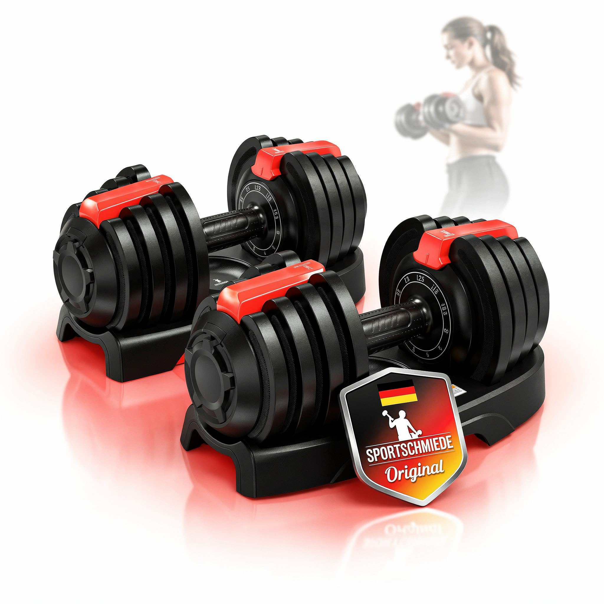 SPORTSCHMIEDE Hanteln Set [Verstellbar] Gewichte Hantel Kurzhanteln für Home Gym | Hantelset Kraftstation | Set für Frauen & Männer - Ideal für Krafttraining & Fitness Fitnessgeräte für Zuhause