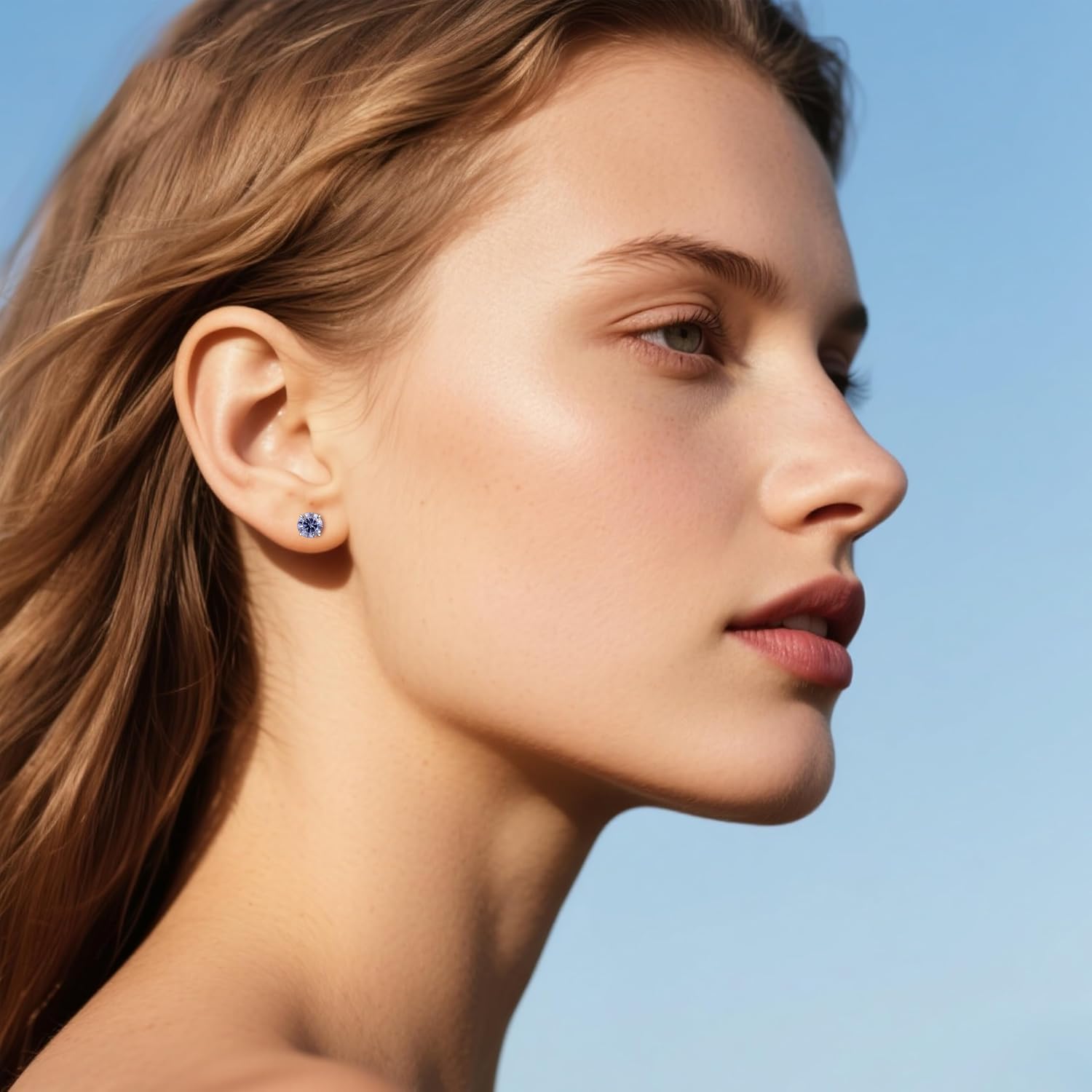 Limerencia Birthstone Screw Back Earrings G23 Implant Grade Titanium Stud Earrings Hypoallergenic Cubic Zirconia Posts Studs Jewelry Gifts for Girls Sensitive Ears - Image 2