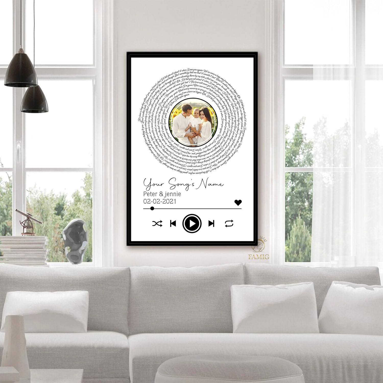 Song Lyrics Canvas Posster, Custom Song Lyrics Wall Art