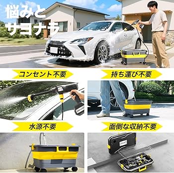 Amazon | 【高圧洗浄機 20L折り畳みバケツ】国内洗浄店監修 8MPa