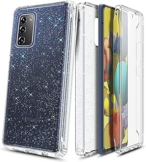 NZND Case with Built-in Screen Protector for Samsung Galaxy S20 FE 5G, Full-Body Protective Shockproof Rugged Bumper Cover, Impact Resist Durable Phone Case (Crystal Glitter Clear)
