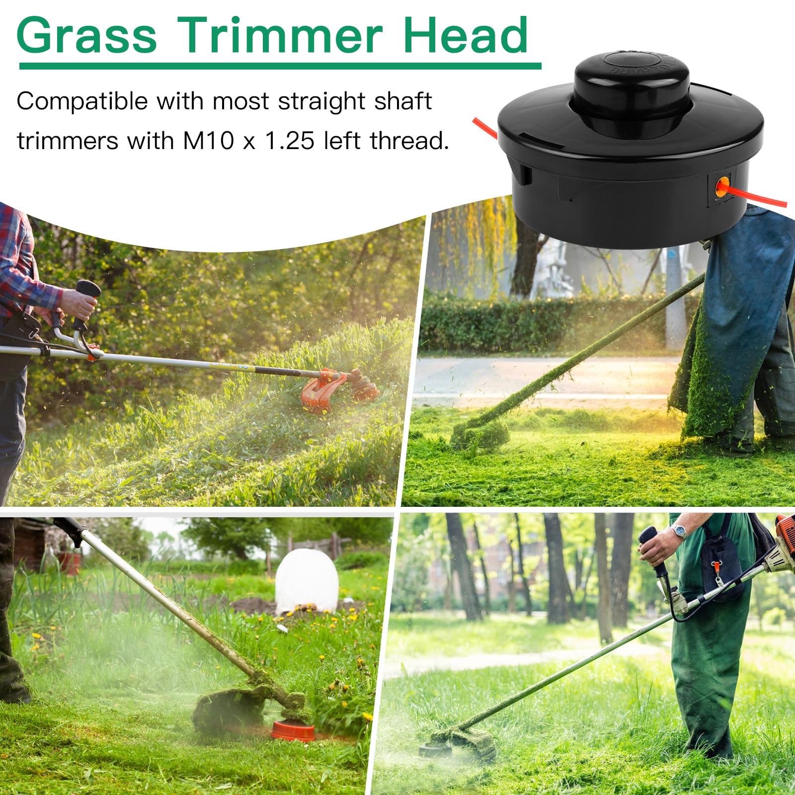 Testina Decespugliatore Universale PLULON - Filetto M10x1.25, Con Filo Da 1.6mm X 30m - Per Decespugliatori A Benzina - Foto 5