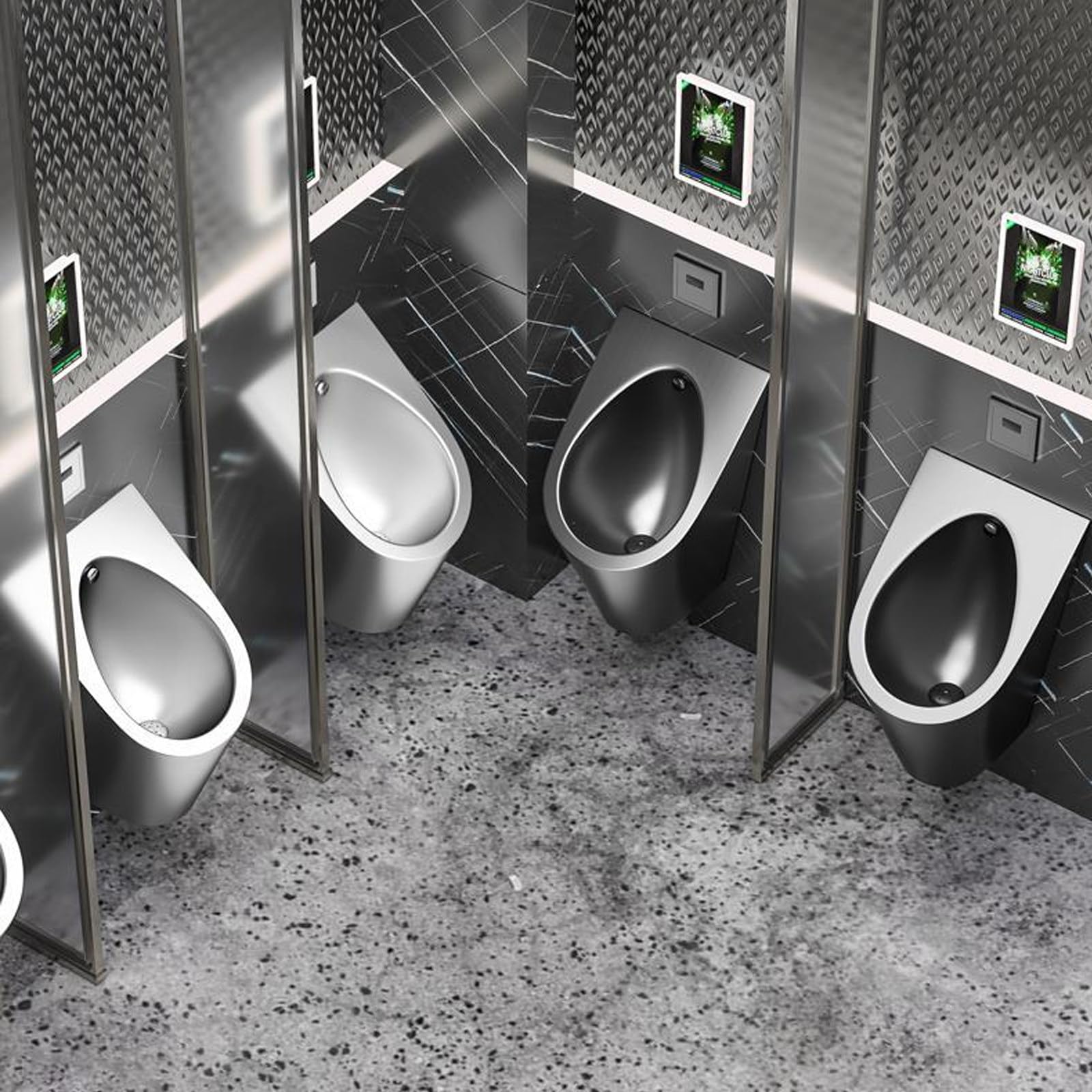 Wizjurynal montowany na ścianie, barurinal, garaż ze stali nierdzewnej dla mężczyzn, komercyjny, rodzinny, publiczny, automatyczna toaleta, hamuje zapachy, ochrona przed pryskaniem
