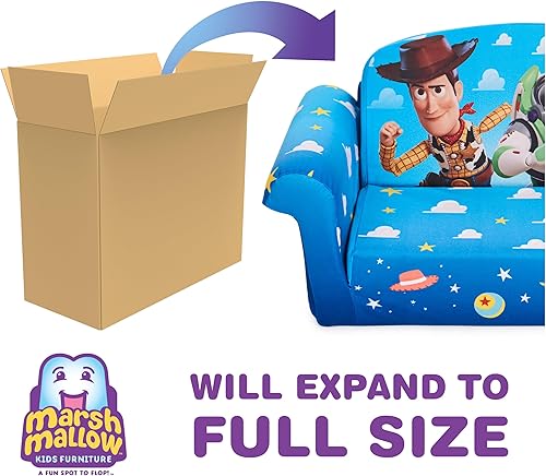 Miniatura 88 de Marshmallow Muebles, Niños 2-en-1 Flip Open Foam Comprimido Sofá, Disney La Sirenita