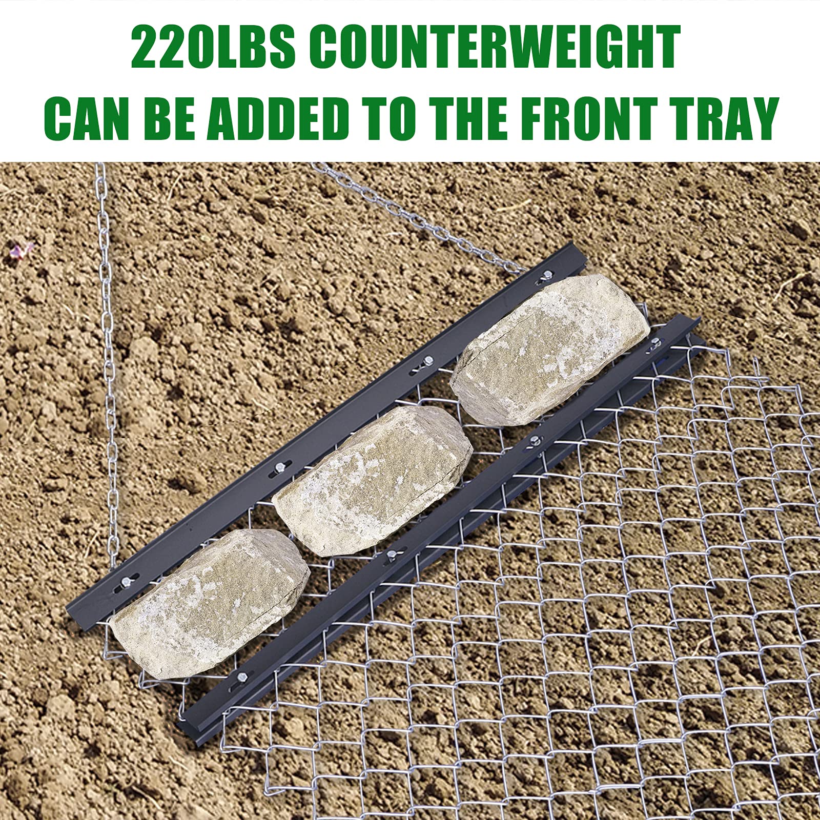 Kareturn Drag Harrow 4' x 5' ATV Yard Chain Harrow UTV Drag Grader