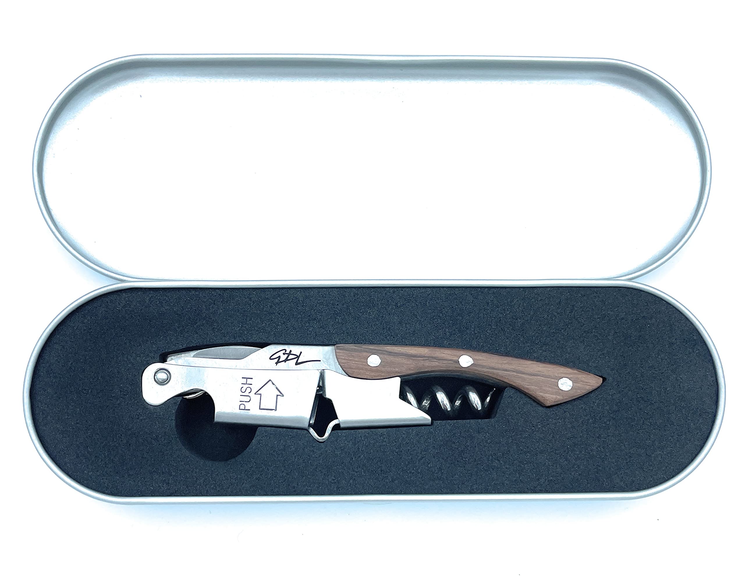 Cavatappi Personalizzato Professionale - Apribottiglie in Acciaio Inox e Scatola Rigida - Design Elegante e Compatto - Idea Regalo per Sommelier e Amanti del Vino
