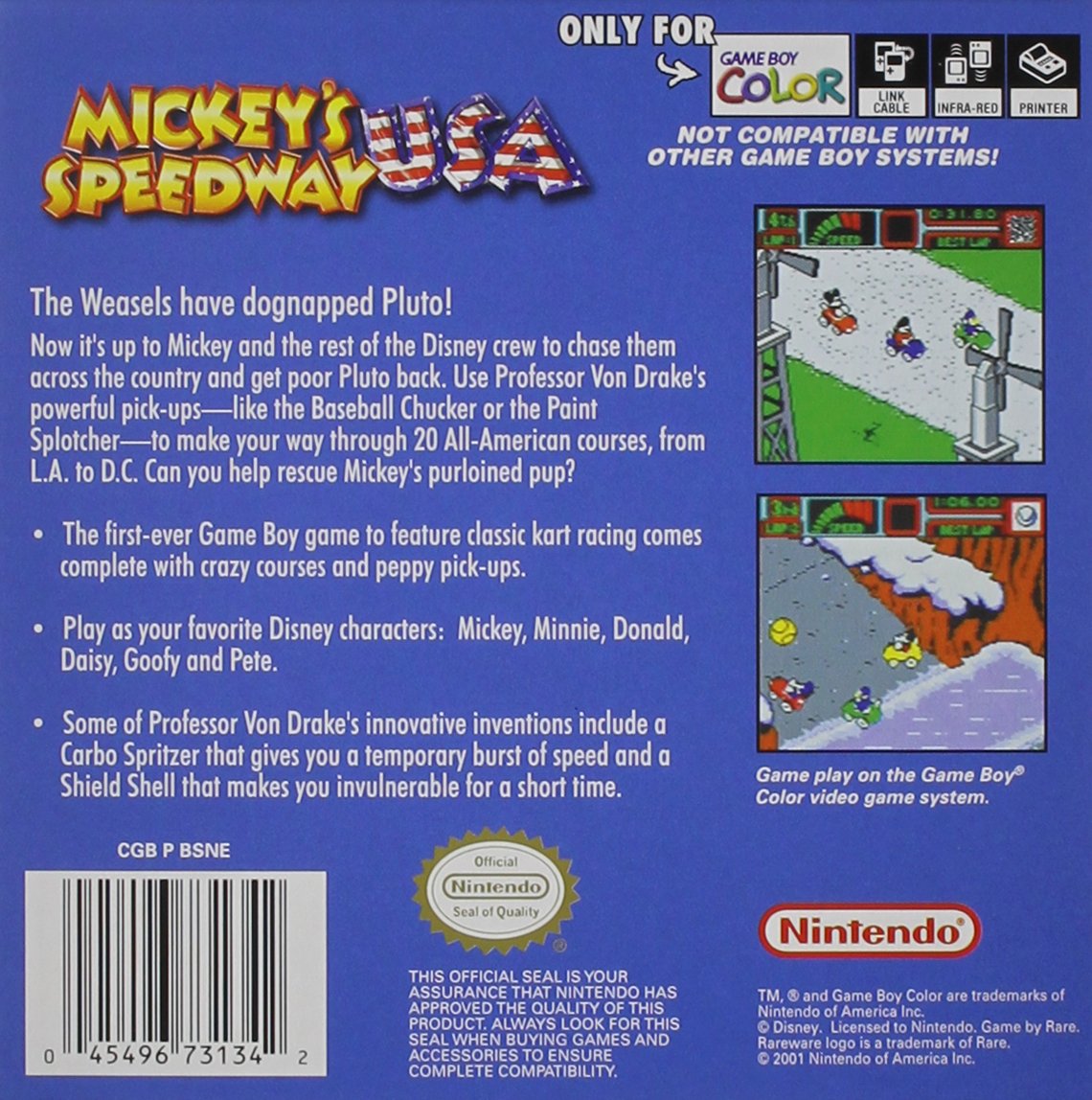 Amazon.com: Mickey's Speedway USA : Nintendo Game Boy Color: Video Games