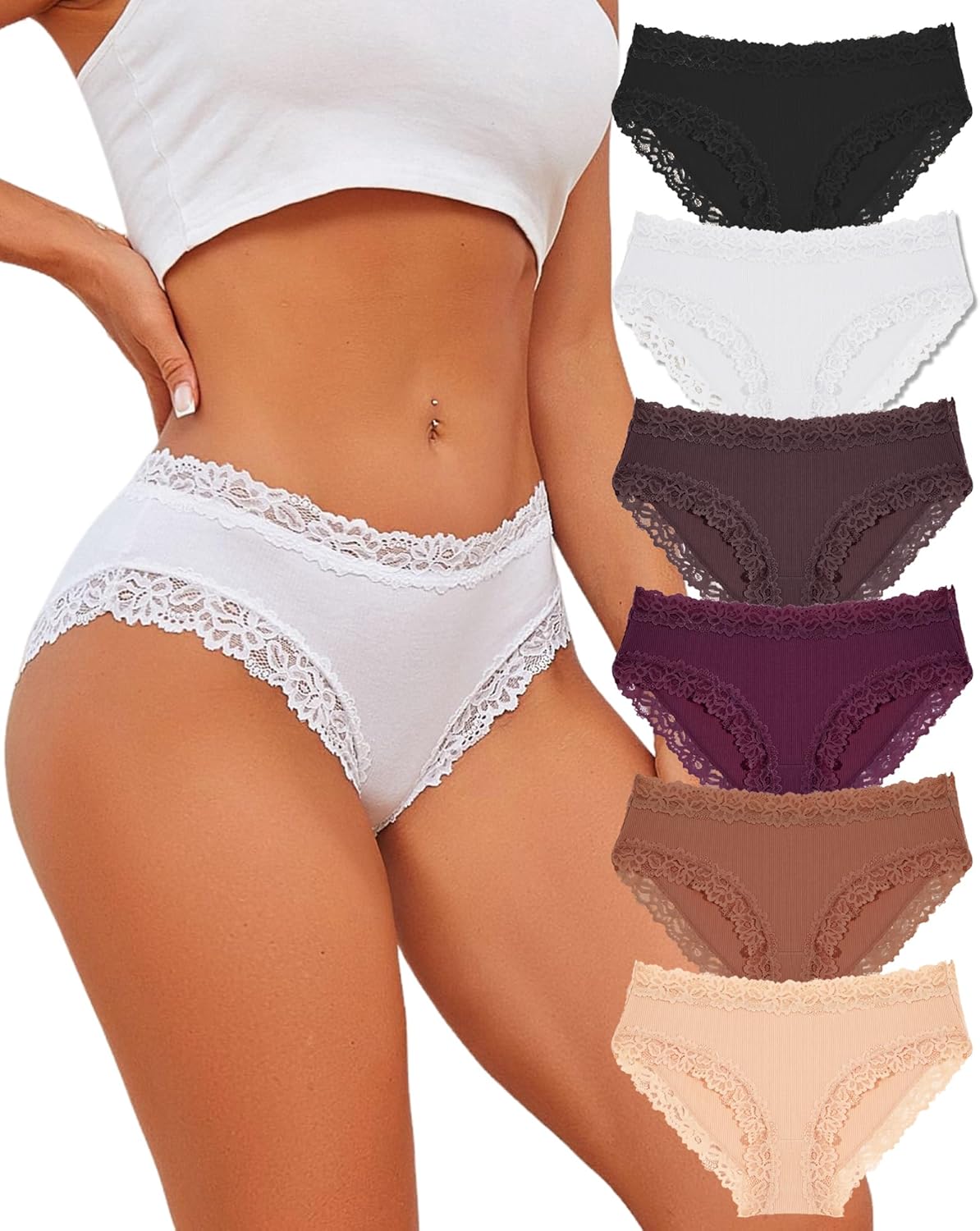 ALL OF ME 6er Pack Baumwolle Unterwäsche Damen Togo