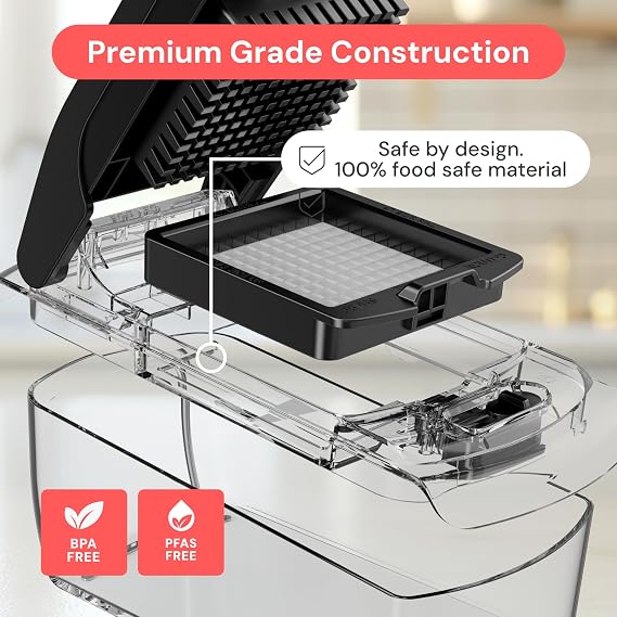 Fullstar Pro Original Vegetable Chopper & Spiralizer, Kitchen Prep Tool | 4 in 1 Veggie Slicer, Onion & Fruit Cutter with Sharp Stainless Steel Blades & Container, All-in-One Food Prep Tool (Clear)