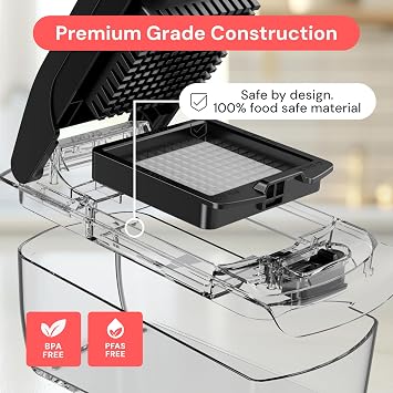 Fullstar Pro Original Vegetable Chopper & Spiralizer, Kitchen Prep Tool | 4 in 1 Veggie Slicer, Onion & Fruit Cutter with Sharp Stainless Steel Blades & Container, All-in-One Food Prep Tool (Clear)