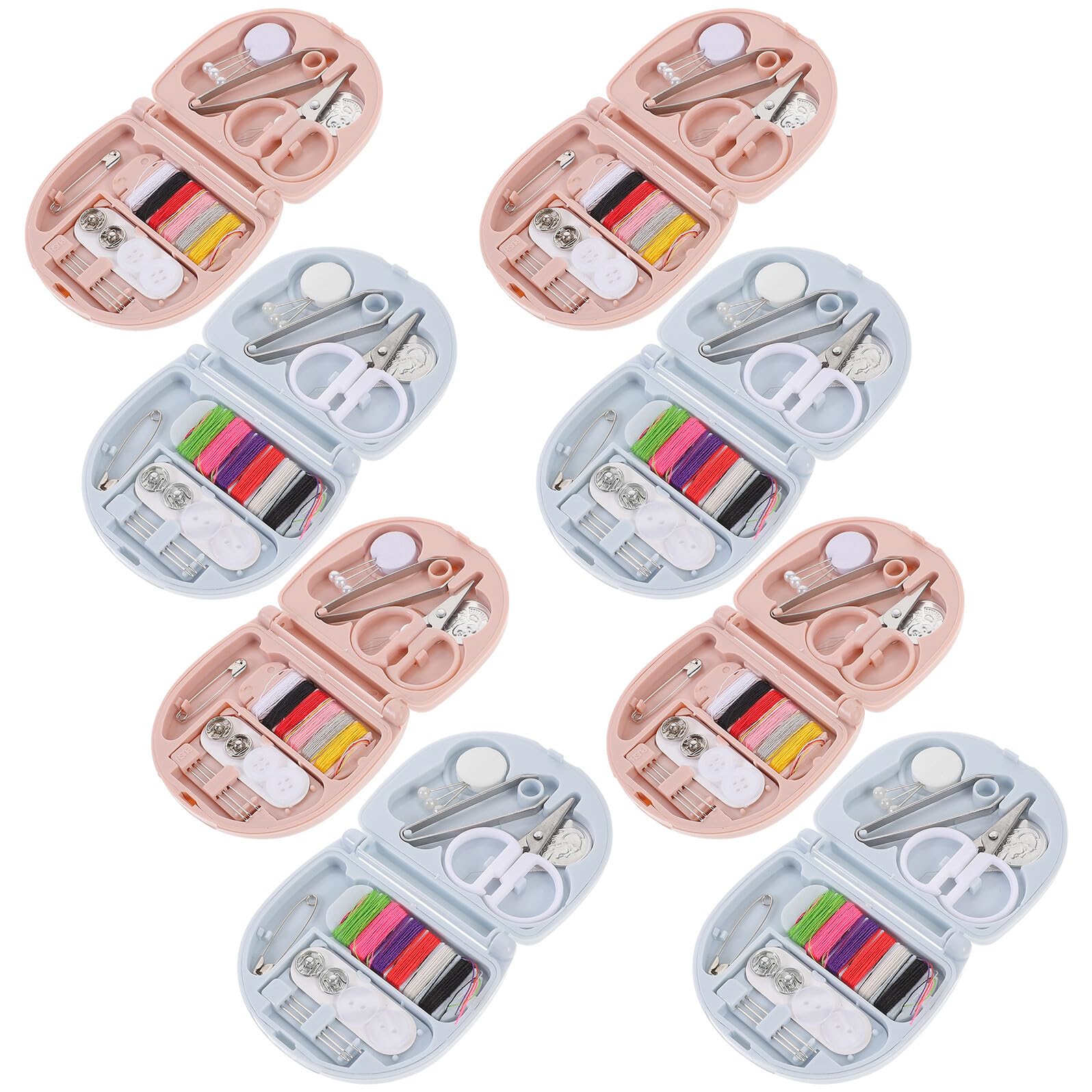 Kit de Costura Portátil para Adultos, 8 Piezas, Práctico | Plástico Resistente al Desgaste, Formato Mini Hogar, Herramientas Compactas para Bordado y Reparación
