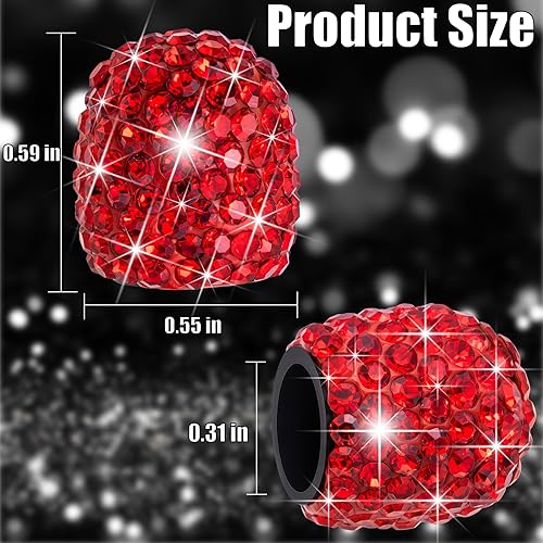 Miniatura 2 de 4 tapas de válvula de vástago de neumático con diamantes de cristal brillante, a prueba de polvo, tapas universales para válvulas de neumáticos para