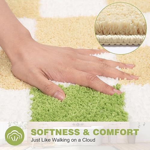Miniatura 3 de Sunhop Tapetes de baño amarillos, bonitos tapetes de baño pequeños, extrasuaves y absorbentes, antideslizantes, para baño, fregadero, ducha, lavable