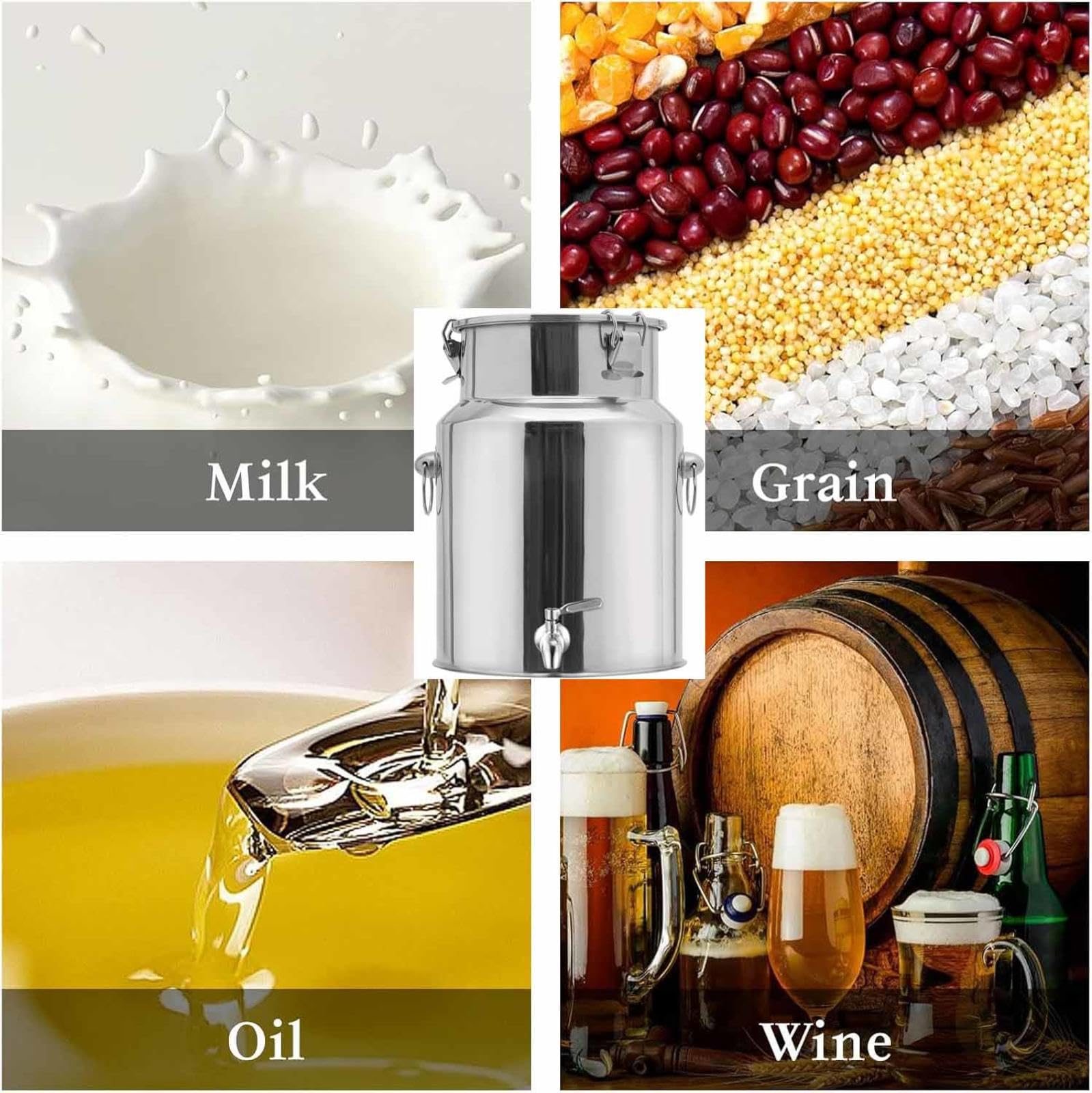 Recipiente de almacenamiento de aceite de acero inoxidable a prueba de fugas con grifo de grado alimenticio, esencial para cocinar, perfecto para aceite, vinagre y aderezos