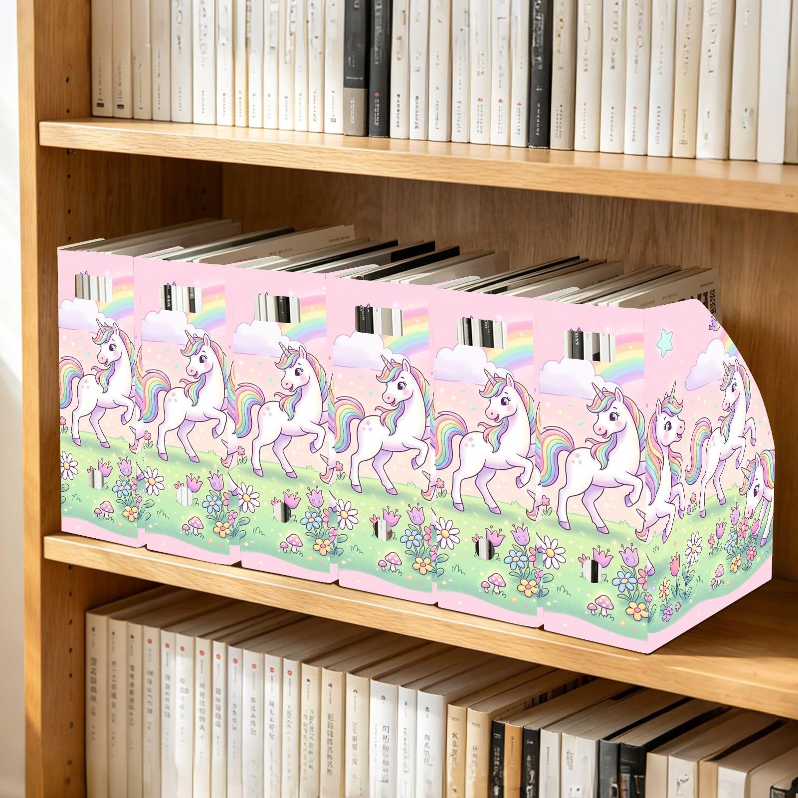 Porte-revues licorne rose en plastique PP