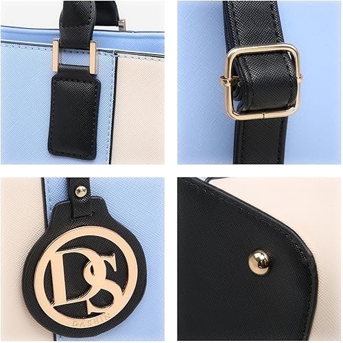 Miniatura 3 de DASEIN - Bolsa de mano para mujer, bolsa tipo bandolera, asa superior, bolsa plana para trabajar