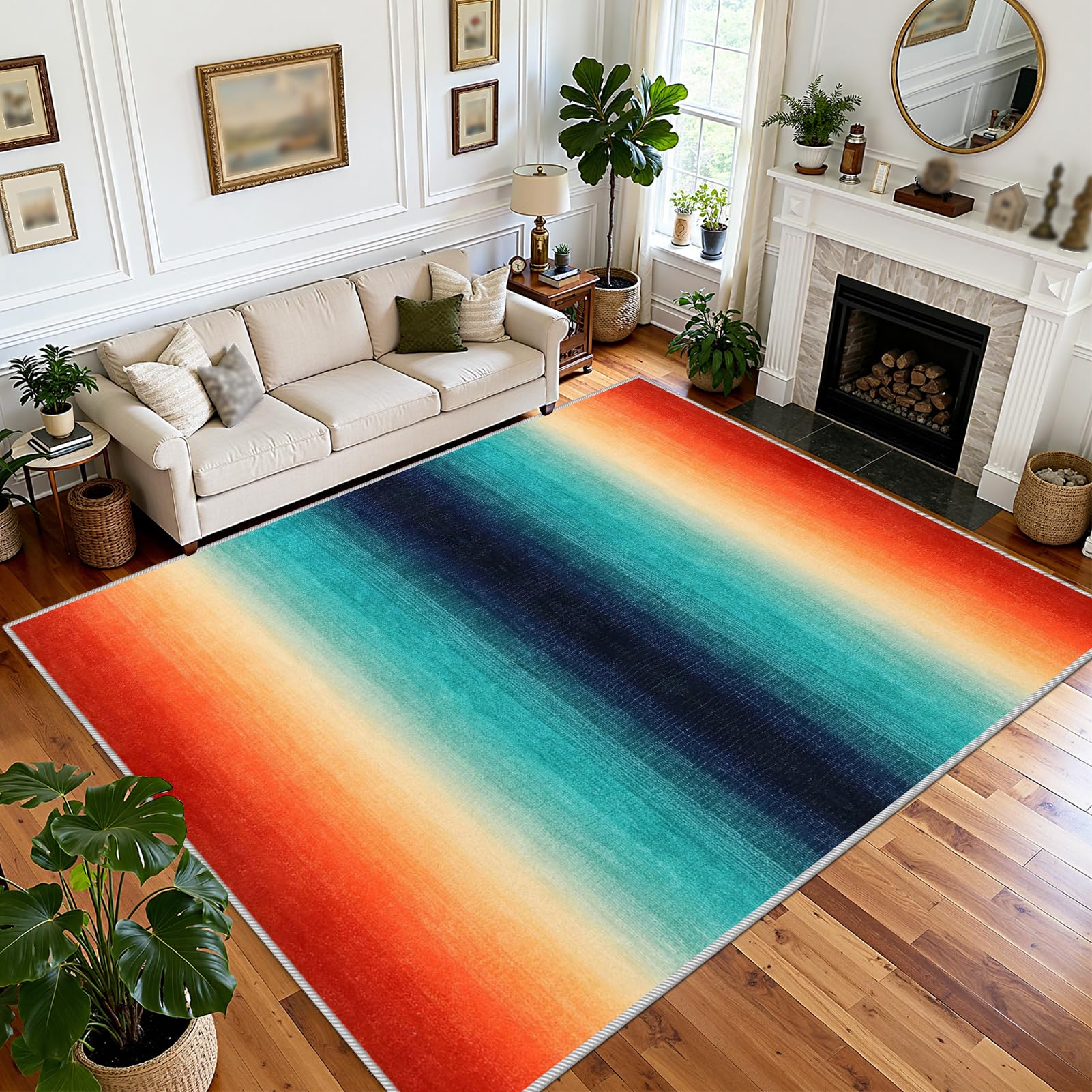 Tapis de cuisine antidérapant et lavable en machine pour grand salon moderne