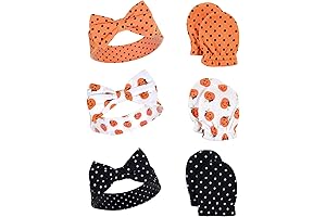 Hudson Baby Infant Halloween Cotton Headband and Scratch Mitten Set