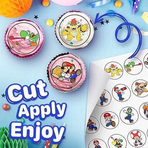 30 adornos comestibles para cupcakes, colección temática de videojuegos clásicos de decoraciones comestibles para tartas