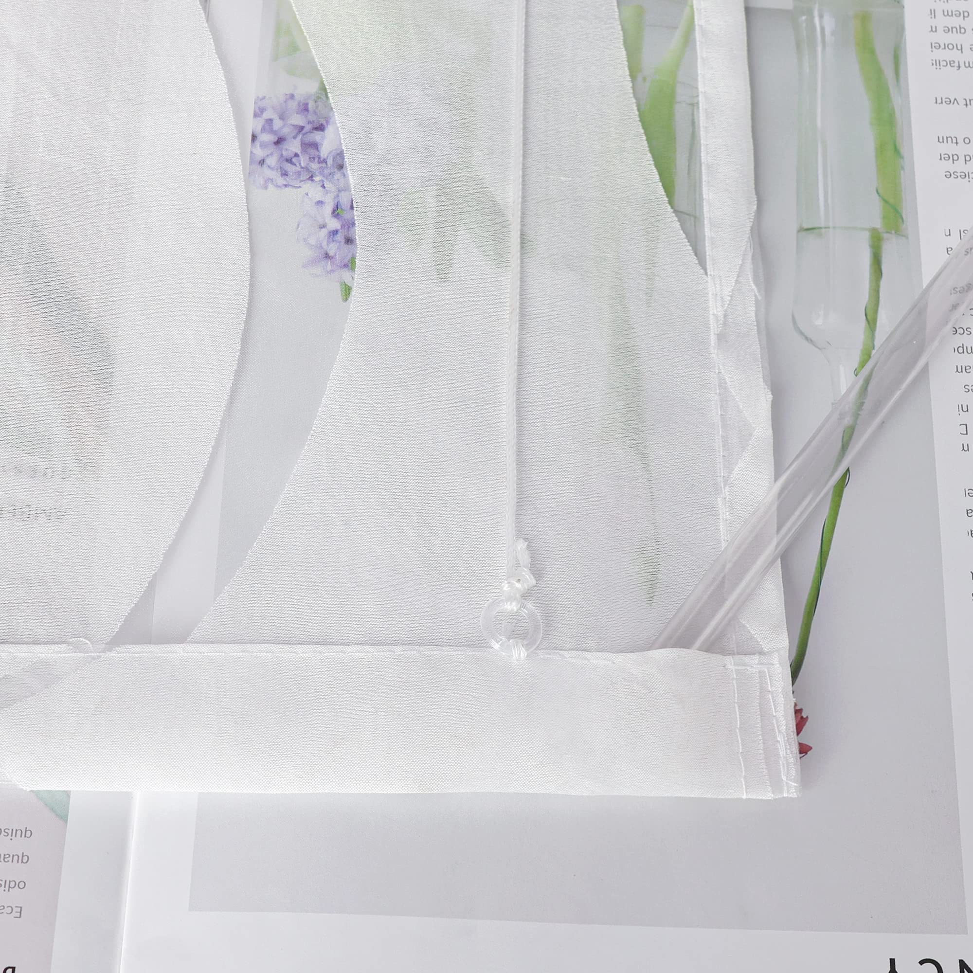 Heichkell Tenda a pacchetto con occhielli, trasparente, senza fori, moderna, colore bianco, larghezza 80 x 140 cm