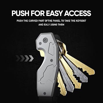 Zeeker Compact Key Organizer Keychain with Built-in Tools – Holds 1-6 Keys, Includes Bottle Opener, Hex Wrench, and Serrated Cutter – Minimalist Key Holder for Men and Women (Grey), Grey, black