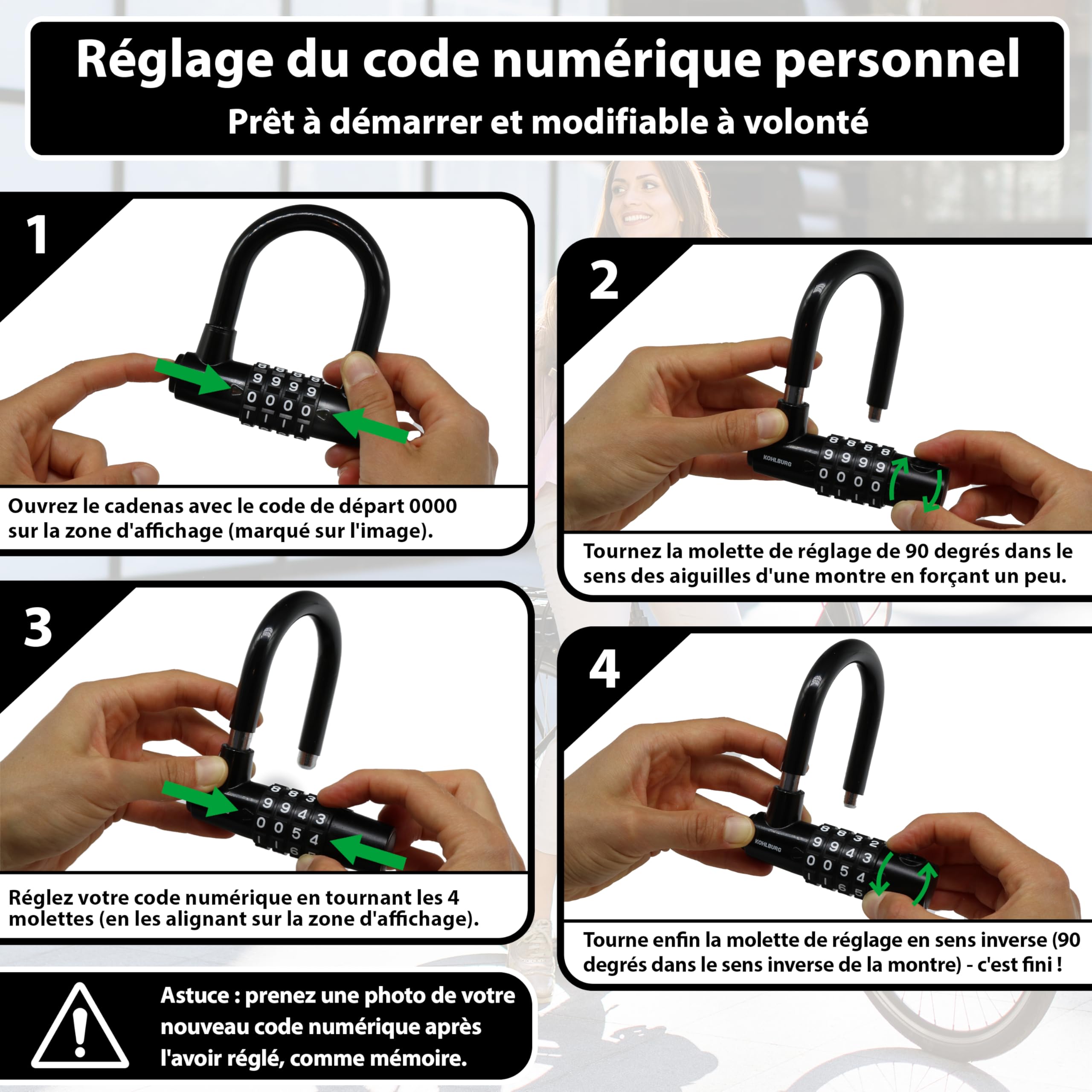 KOHLBURG cable antivol [20m de long, en acier] avec combinaison à chiffres – Serrure à code 2000 cm gaine cable de sécurité – Cadenas câble pour plusieurs vélos, bateaux, meubles de jardin, remorque